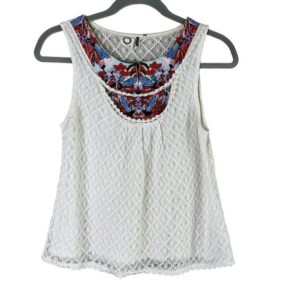 Anthropologie Akemi + Kin Ara Embroidered White Lace Top, Size XS - Picture 2 of 11